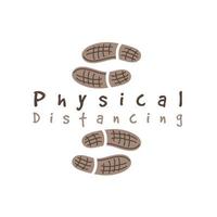 huellas de zapatos con distanciamiento físico vector