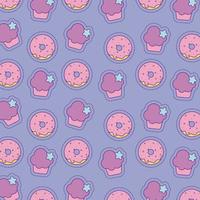 donuts and muffins background vector design