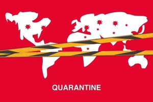 stop coronavirus outbreak or covid 19, quarantine banner with world map vector