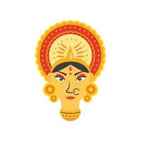 face of goddess durga in white background vector