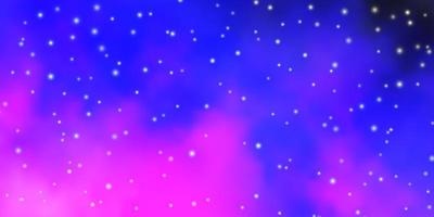 Light Purple, Pink vector background with small and big stars.