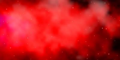 Dark Red vector texture with beautiful stars.