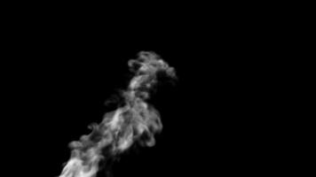 humo blanco en un bucle de cámara lenta en fondo negro video