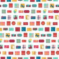 Christmas present boxes with ribbons seamless pattern vector