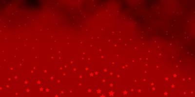 Dark Red vector texture with beautiful stars.