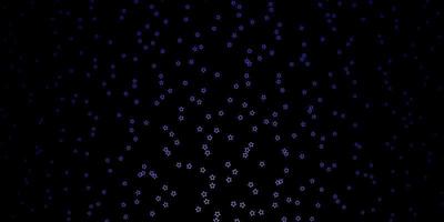 Dark Purple vector background with small and big stars.