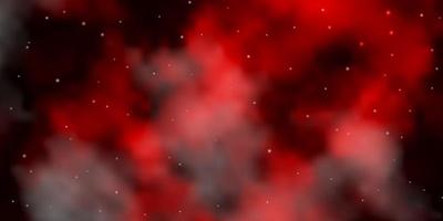 Dark Red vector texture with beautiful stars.