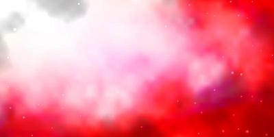 Light Red vector layout with bright stars.