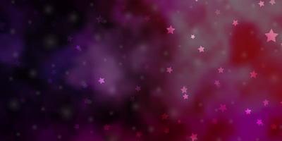 Dark Purple, Pink vector pattern with abstract stars.