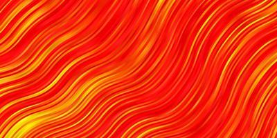Light Red, Yellow vector background with bent lines.
