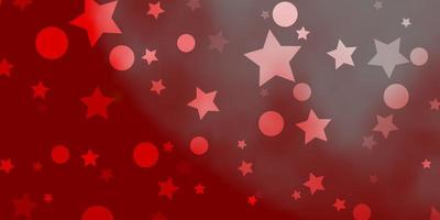 Light Red vector background with circles, stars.