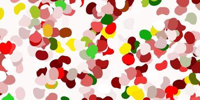 Light green, red vector backdrop with chaotic shapes.