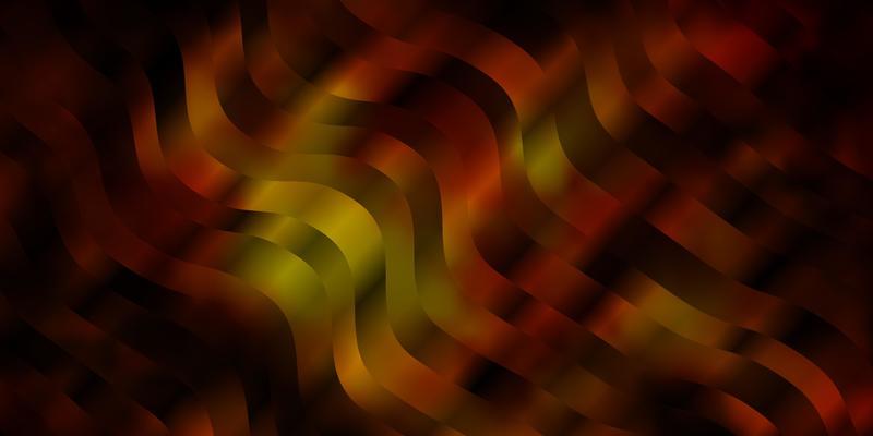 Dark Yellow vector pattern with curved lines.