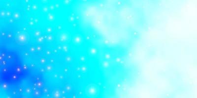 Light BLUE vector background with colorful stars.