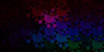 Dark multicolor vector pattern with coronavirus elements.