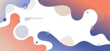 Abstract modern fluid or liquid gradient colors with geometric elements on white background vector