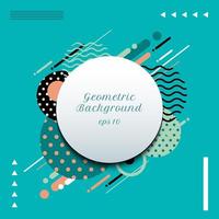 Abstract geometric circles pattern composition rounded line shapes diagonal transition background. vector