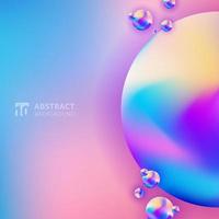 Abstract trendy 3D circle gradient color on blurred background. vector