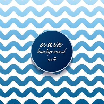 Abstract blue lines wave or wavy stripes pattern on white background.