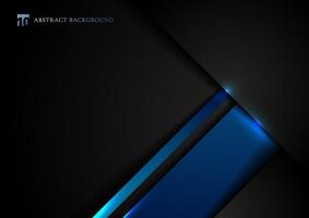 Abstract template black and blue geometric overlapping shapes vector