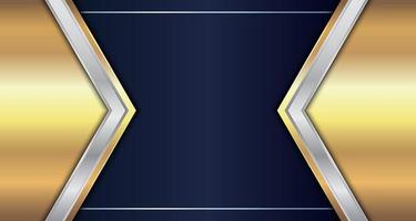 Abstract Gold and Silver Metallic Geometric Triangle Header vector