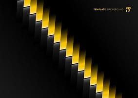 Abstract technology template geometric separate contrast yellow rectangle diagonal on black background. vector