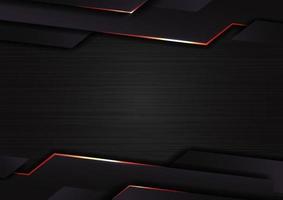 Abstract technology geometric glowing red and black color shiny background vector