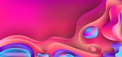 Fondo de color vibrante en forma de gradiente fluido 3d abstracto