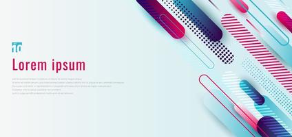 Banner web design template in dynamic blue and pink vector