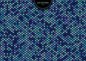 Abstract seamless dots pattern blue color on black background vector