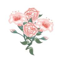 conjunto de rosas y tulipanes. arreglo floral vector