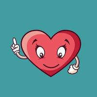 Cartoon drawing cartoon valentine's heart vector