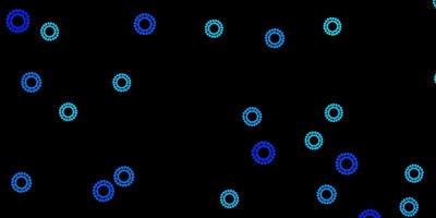 Dark blue vector backdrop with virus symbols.