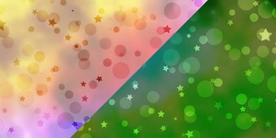 Vector pattern with circles, stars.