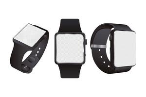 Plain smartwatch mock-up devices vector