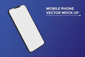 smartphone mockup device in blue background vector