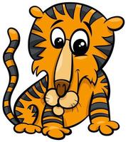 funny tiger animal character cartoon illustration vector