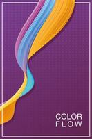 vivid color flow background poster template vector