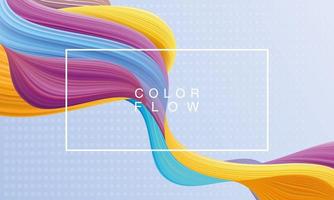 vivid color flow with rectangle frame background template poster vector