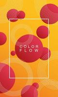 color flow with rectangle frame background poster vector