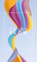 color flow with rectangle frame background poster template vector