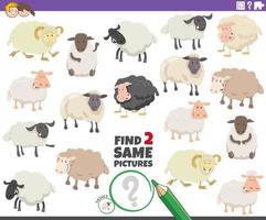 find two same sheep educational game for children vector