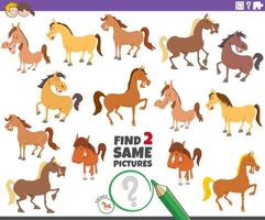 find two same horses educational game for children