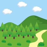 Outdoor landscape scene vector