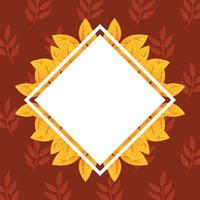 Autumn sale banner with diamond frame vector