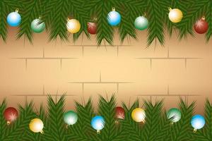 Merry Christmas background banner with ornaments vector