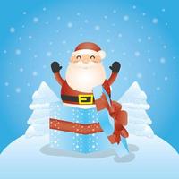 merry christmas card with santa claus vector