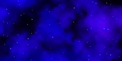 Dark Purple vector background with colorful stars.