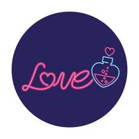 love label in neon light , valentine day vector