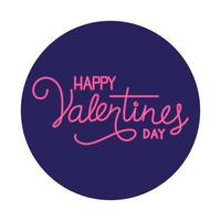 happy valentines day label in neon light, valentine day vector